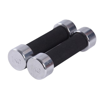 DB019  CHROME DUMBBELLS WITH FOAM HANDLE